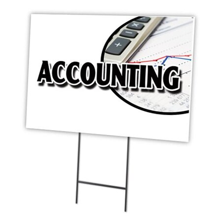 Signmission Accounting Yard Sign & Stake outdoor plastic coroplast window, C-1216 Accounting C-1216 Accounting